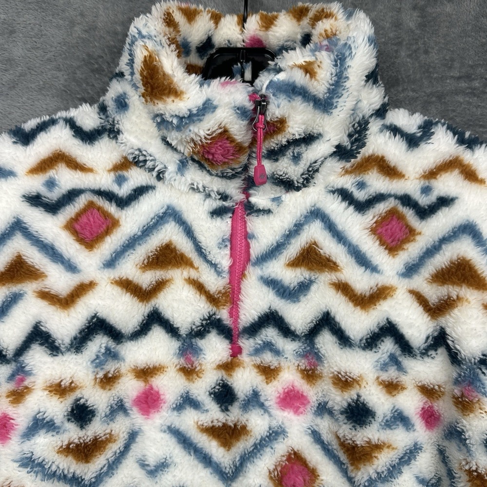 Eddie Bauer Aztec Sherpa Fleece Women's Medium 1/4 Zip Jacket Southwestern NWT - Picture 3 of 13